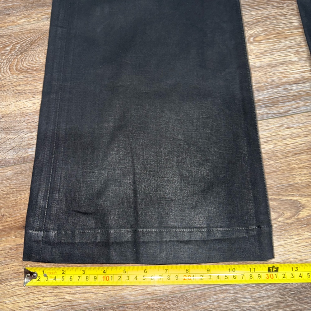 For All Mankind Womens High Rise Coated Slim Wide Leg Jeans Size 32 in Black🖤 - Picture 11 of 11